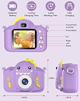 Hangrui Kids Camera 20MP Dual Lens 2.0 IPS 1080P 32GB Purple view 6