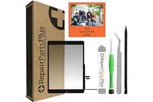 REPAIR PARTS PLUS RepairPartsPlus for iPad 7 7th Gen | 8 8th Screen Replacement Glass Touch Digitizer Premium Kit (10.2", A2197 A2198 A2200 A2270 A2428 A2429 A2430) + Home Button, Adhesive, Quickstart Guide - Black