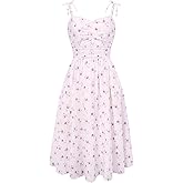 Belle Poque Women Spring Summer Wedding Guest Dress 2026 Floral Midi Tea Party Spaghetti Ruched Sun Dresses