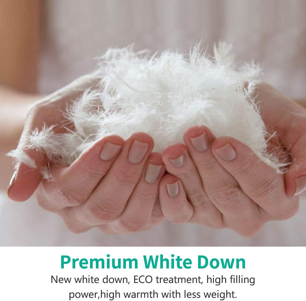 APSMILE Luxurious All Seasons European Goose Down Comforter Full/Queen Size Duvet Insert - Ultra-Soft Egyptian Cotton, 47 Oz 750 Fill Power Fluffy Medium Warmth, Solid White: Home & Kitchen