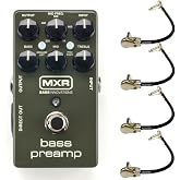 MXR M81 Bass Preamp Effects Pedal Bundle with 4 MXR Right Angle Patch Cables