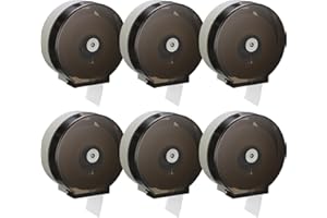 Layhit 6 Pack Toilet Paper Holder Wall Mount, Toilet Paper Towel Dispenser, Commercial 9" Jumbo Plastic Tissue Dispenser with Key Wall Lock for Bathroom, Office, Restaurants