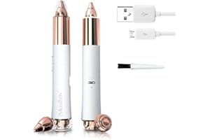 iMusthav 2 in 1 Eyebrow and Facial Hair Remover for Women Painless Flawless Electric Razor Epilator Trimmer Shaver with 18K Gold-Plated, USB Rechargeable, 360° LED for Eyebrow and Face Hair Removal