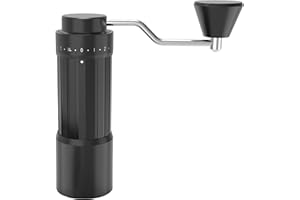 Gasin manual coffee grinder, stainless steel conical burr coffee grinder with adjustable powder thickness and set capacity of