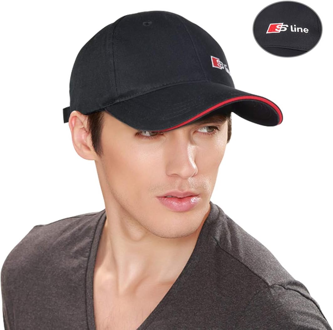 KRADA Car Logo Adjustable Baseball Cap for Audi Sline Men Women Travel Golf Cap Racing Motor Hat