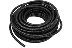 Etopars Black 18mm Width Split Loom Wire Flexible Tubing Conduit Hose Cover Car 6M Length