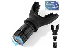 LACVIK Portable Breathing Trainer, [New Upgraded] Adjustable Muscle Trainer with Soft Silicone for Strengthen Breathing Exercise, Compact Oxy-fit Breathe Trainer for Fitness & Training, Black
