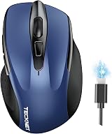 TECKNET Bluetooth Mouse Tri-Mode 4800 DPI Rechargeable Silent 6 Buttons