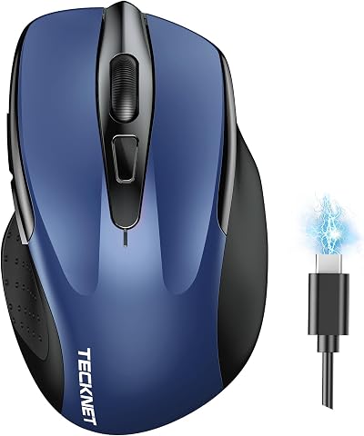 TECKNET Bluetooth Mouse Tri-Mode 4800 DPI Rechargeable Silent 6 Buttons