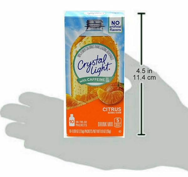 CRYSTAL LIGHT ON THE GO CITRUS WITH CAFFEINE DRINK MIX, 10-PACKET BOX