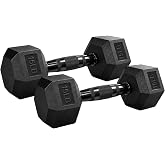 ​Aurorafy Rubber Coated Hex Dumbbells Hand Weights for Exercises and Fitness Home Gym, 5-50 lbs, Pairs