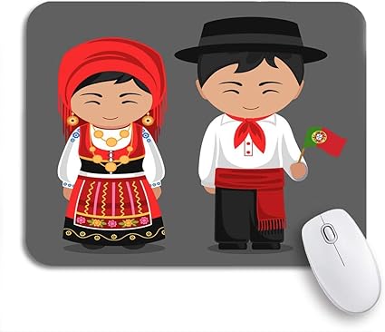 Amazon Rosecny 可愛いマウスパッド 民族衣装旗のポルトガル語の男性と女性の伝統的な滑り止めのゴム製のノートパソコンのマウスパッドのマウスパッド Rosecny マウスパッド 通販
