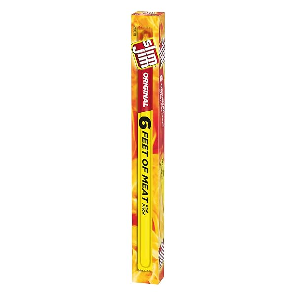 SLIM JIM GIANT SIZED ORIGINAL SMOKED SNACK STICKS, KETO FRIENDLY SNACK, MEAT SNACKS, 0.97 OZ. STICKS, 6 COUNT