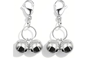 IVIA PET 4 Sets Cat Bell for Dog Collar Charm Training Pet Pendant Accessories with 2 Pack Stainless Steel Dog Tag Clips(2 X-Small Silver)
