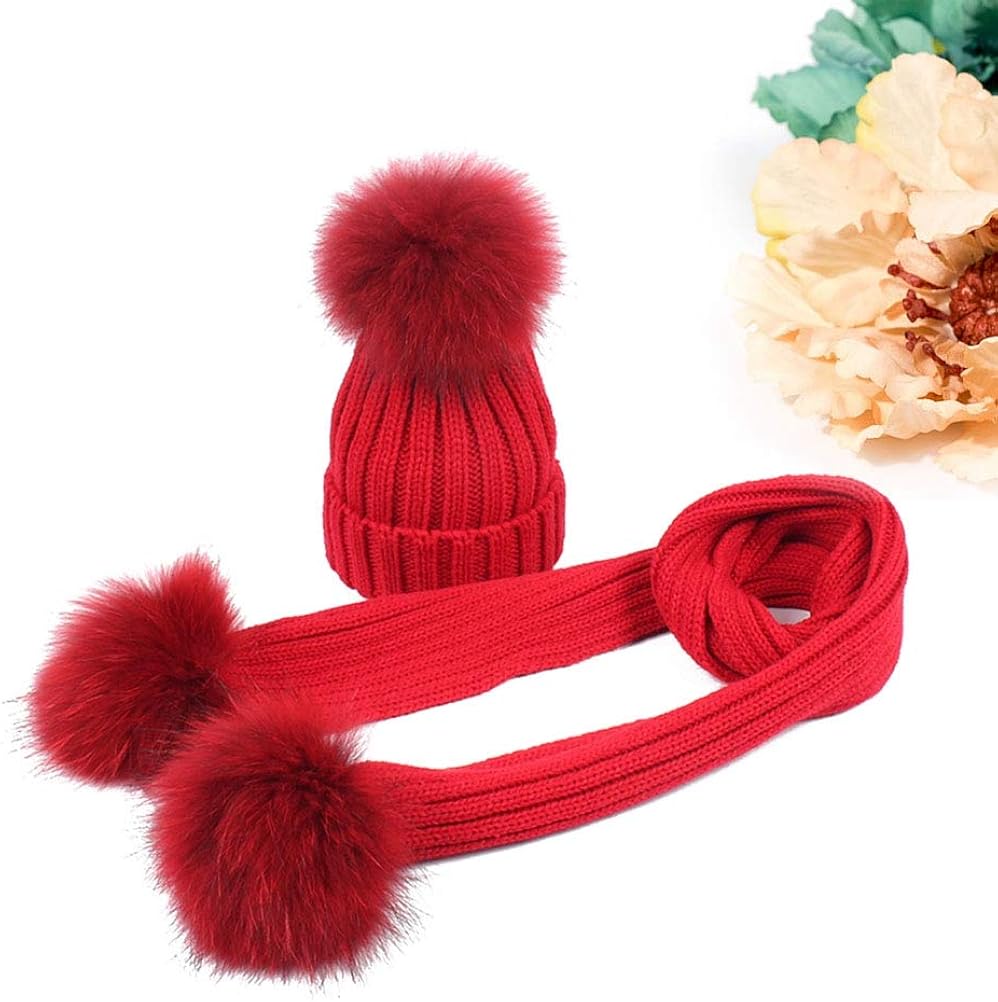 childrens red hat and scarf