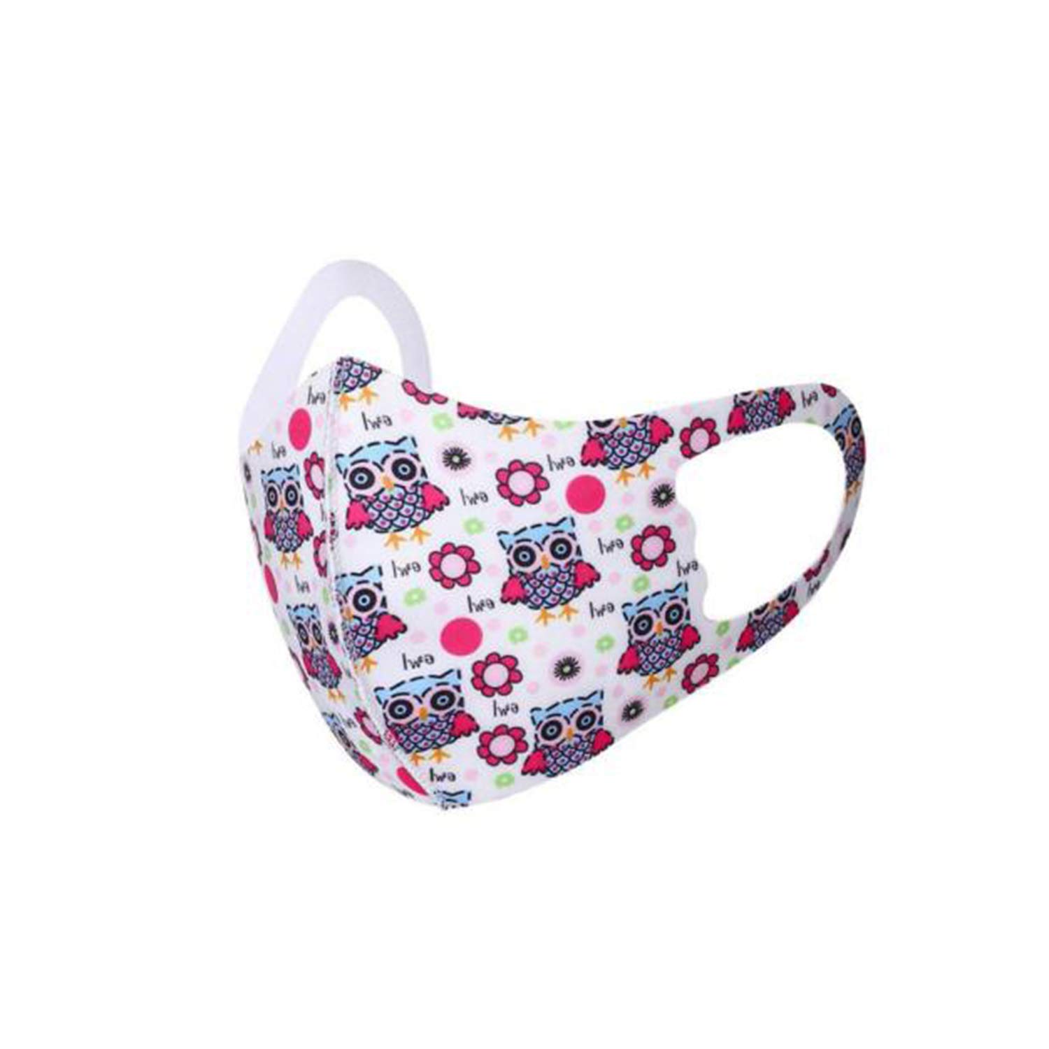 Owl Print Face Mask Reusable Cotton Face Masks, Breathable Cloth Dust mask, Washable Mouth, Nose Shield & Face Covering Protection, Anti Smoke Pollution Bike Motorcycle Sport- Kids 1Pcs