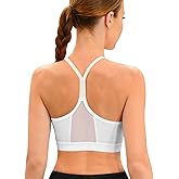 INKEEP Womens Y-Back Sports Bra Wirefree Padded Bra Racerback Low Impact Spaghetti Thin Strap Workout Yoga Bra