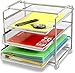 DecoBros Stackable 3 Tier Desk Document Letter Tray Organizer, Sliver