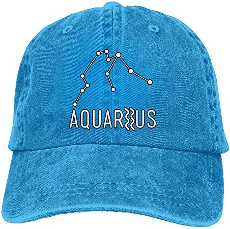 Constellation Aquarius Mens Distressed Denim Trucker Hat Sports Driving Cap