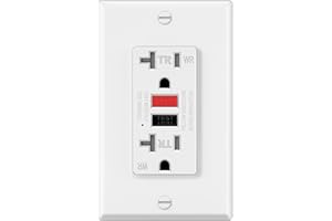 ELECTECK GFCI Outlets 20 Amp, Outdoor Weather Resistant (WR), Decor GFI Receptacles with LED Indicator, Ground Fault Circuit 
