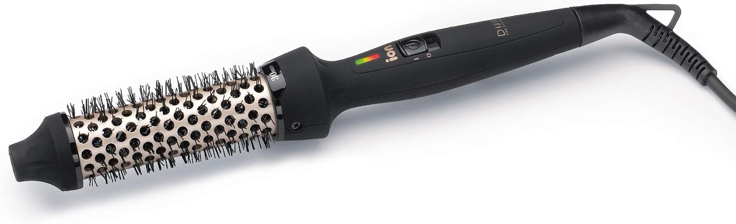Diva Pro Styling Ceramic Hot Brush (30mm) with Ionic Conditioning PRO314, Black