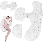 Pregnancy Pillows for Sleeping - Full Body Pillow for Pregnant Women Sleeping, Support for Back, Belly, Legs, Hips White