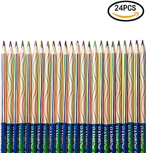 24 PCS Rainbow Color Pencils 4-in-1 Color Pencils Assorted Colors for Kids Adults Art Drawing, Coloring, Sketching,Pencils For Drawing Stationery
