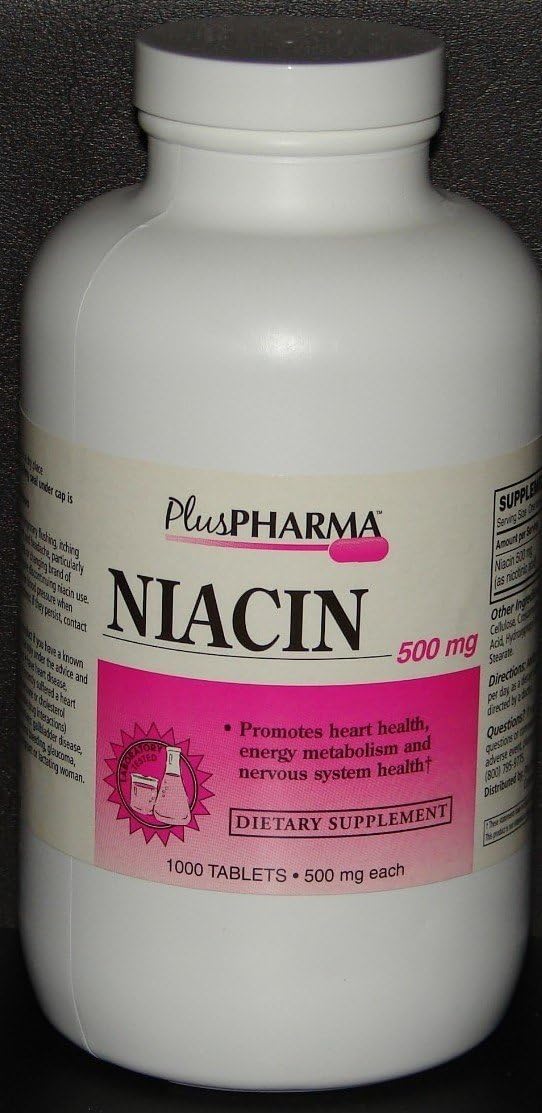 Amazon.com: PlusPharma Niacin 500mg Tablets 1000ct: Health & Personal Care