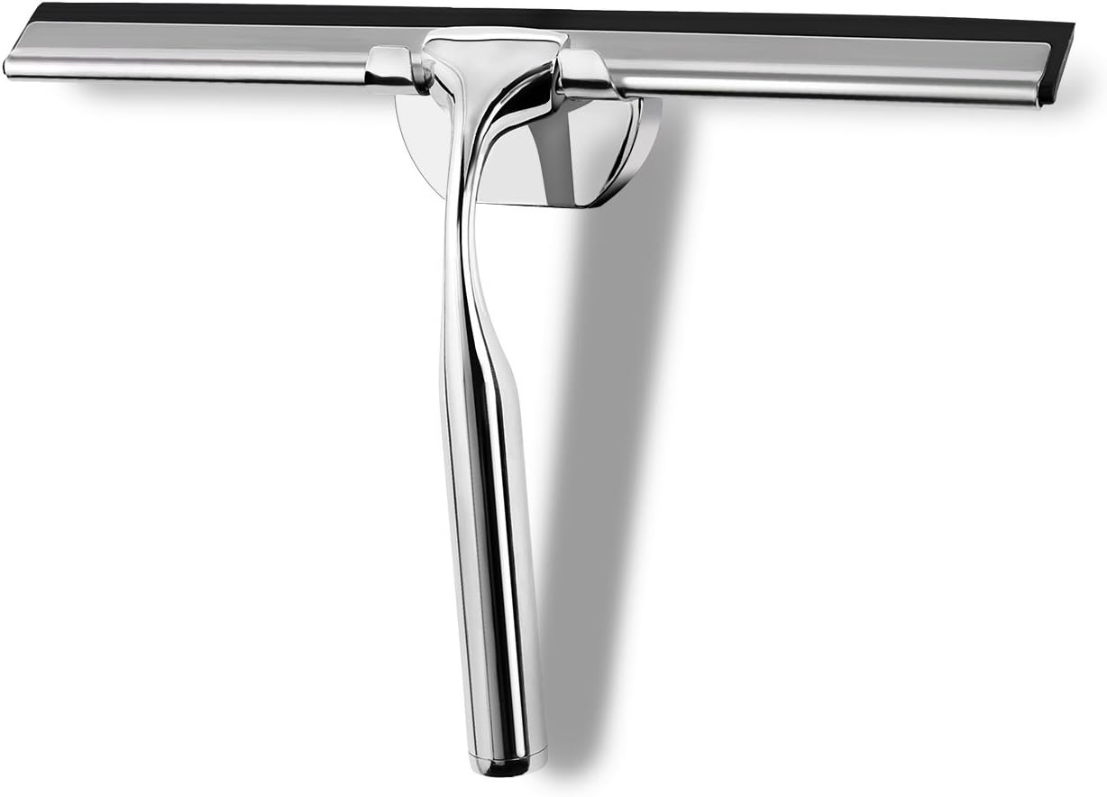 Parsion Shower Window Squeegee, Stainless Steel Squeegee for Bathroom,Window Wiper-Floor Mirror Shower Wiper Window Glass Cleaning Scraper (Silver)