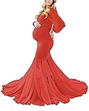 Saslax Long Chiffon Sleeve Tired Mermaid Maternity