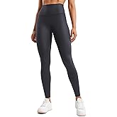 CRZ YOGA Matte Faux Leather Leggings 28" - Butterluxe High Waisted Stretch Ankle Womens Leather Pants Pleather Tights