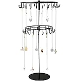 Diridbaz jewelry storage rack Rotating Jewelry Display is used to organize and store necklaces, earrings, bracelets, rings-black