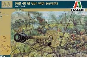 Pak 40 Anti-Tank Gun w/German Soldiers (6) 1/32 Italeri