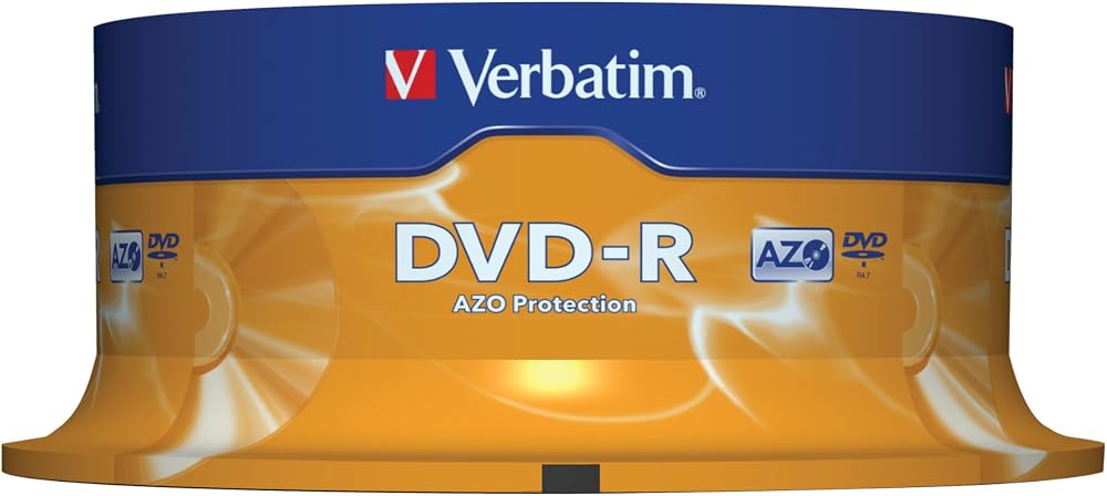 Verbatim DVD-R AZO 4.7GB 16x 25 Pack Spindle Matt Silver Data Storage