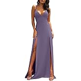 TOB Women's Sexy Sleeveless Spaghetti Strap Backless Split Cocktail Long Dress