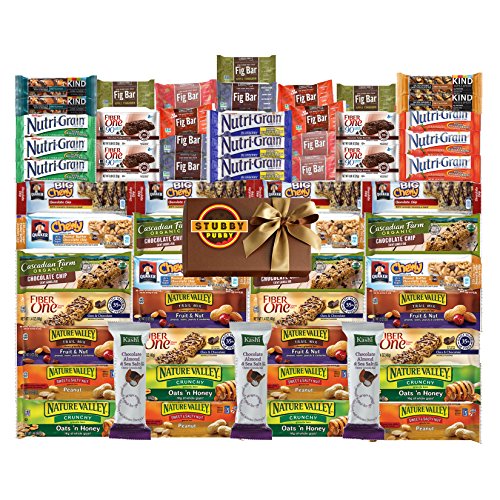 Stubby Pubby - Healthy Bars &amp; Brownie Mix - Care Package - Variety Snack Box - Sampler Assortment (60 Count)