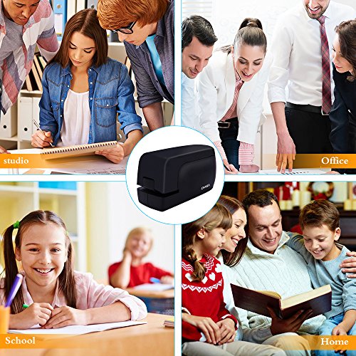 Electric Stapler,CNASA Portable Full Strip Staple Capacity 24 Sheets Jam-Free for Office,Professional,Classroom School and Home Use,Black Battery Operated or AC Adapter（Included） - Thumbnail 5
