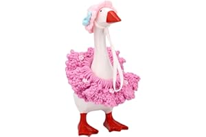 Flower Desk Goose Outfit for 7 Inches , Polyester Cute Purple Desktop Goose Clothes Including Pretty Hat & Flower Skirt for D