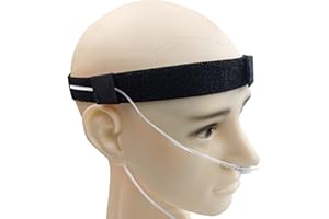 YYBFD Black Comfort Oxygen Nasal Cannula Headband, Ear Protectors for Oxygen Tubing, Elastic Oxygen Cannula Headband to Preve