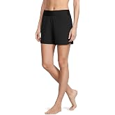 Lands' End Women's 5" Quick Dry Elastic Waist Board Shorts Swim Cover-up Shorts with Panty