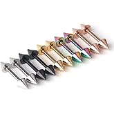 Ruifan 316L Stainless Steel Spike Nipple Shield Barbell Ring Bar Body Piercing Retainer 14G 1/2Inch