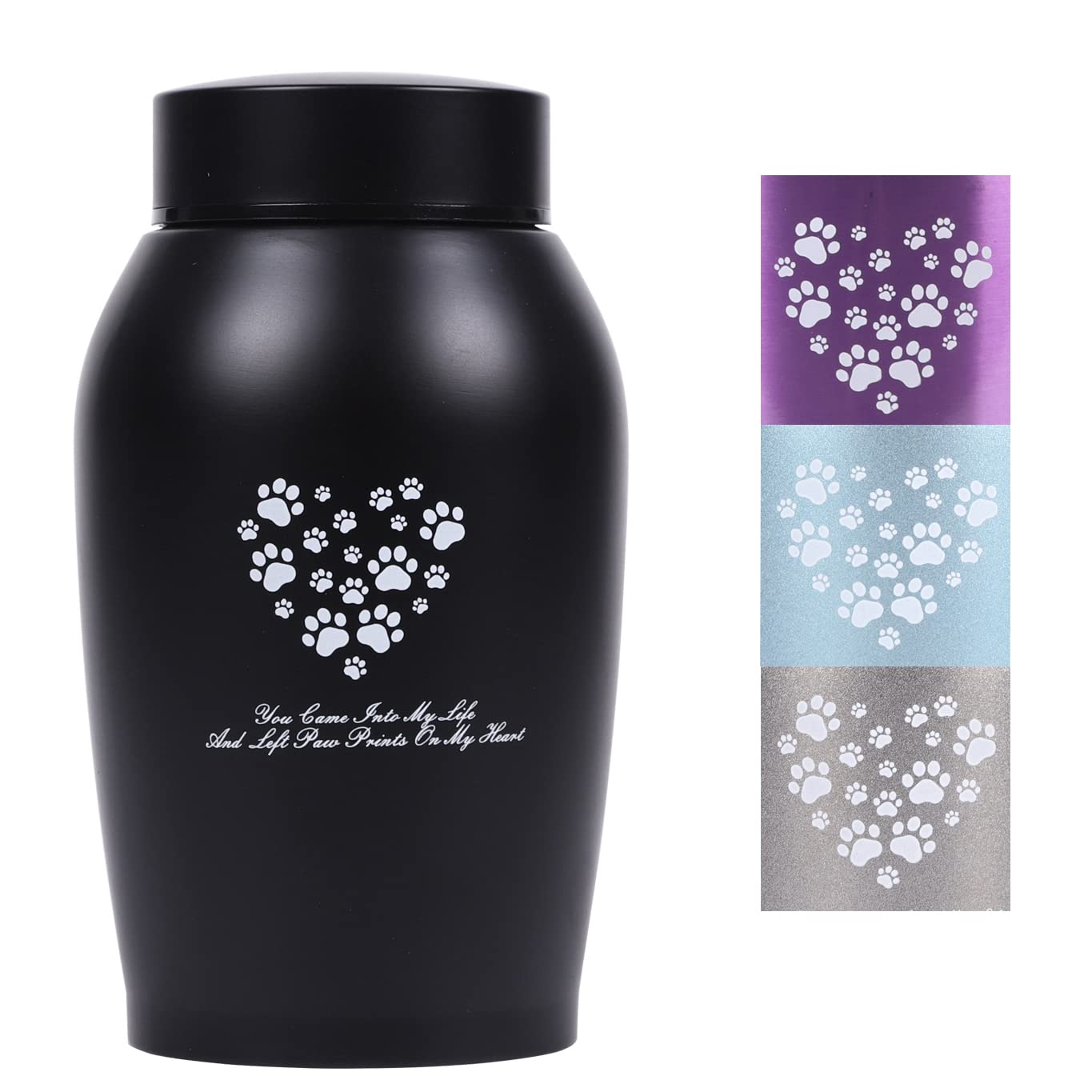 Photo 1 of ***DAMAGED***Stainless Steel Pet Urns,Suitable Size Urns for Pet Ashes (Medium, Black)