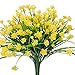 E-HAND Artificial Flowers Fake Cemetery Yellow Daffodils Outdoor Greenery Shrubs Plants Plastic Bushes Window Box UV resistant 4 Branches Fence Indoor Outside Hanging Planter Wedding Cemetery Decor