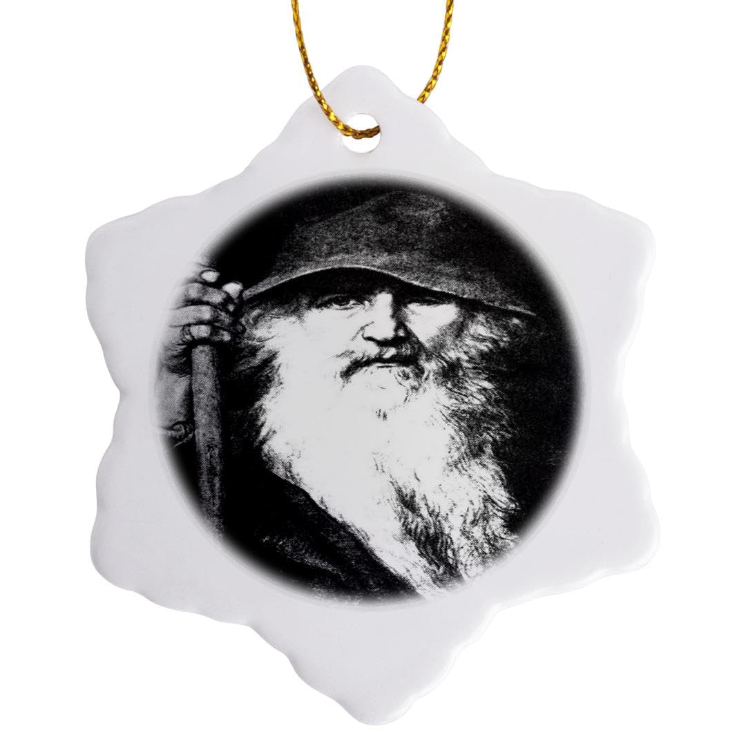 3dRose Snowflake Ornament, Porcelain, White, 3 inch