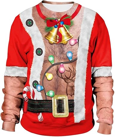 ugly christmas sweater chest hair