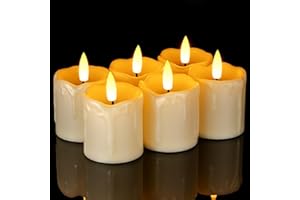 Homemory 6Pack Led Votive Candles with Timer（Ivory）