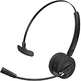 BlueFire Bluetooth Headset with Microphone, Single-Ear On-Ear Headphones, Lightweight &amp; Comfortable, Clear Call Noise Reduction, Multipoint Connection for Truck Drivers, Office &amp; Call Center