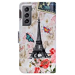 Bcov Galaxy S21 5G Case, Paris Tower Butterfly