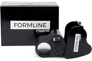 FORMLINE SUPPLY Formline LED Illuminated Jewelers Loupe/Scope (60x + 30x Lens) - Magnifier Made for Gardening, Jewelry, Antiques, Coins, Rocks, Stamps, Hobbies, Watches, Photos and Science (Black)