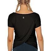 icyzone Women's Workout T-Shirt - Gym Running Yoga Tops Athletic Shirts Raglan Short Sleeves